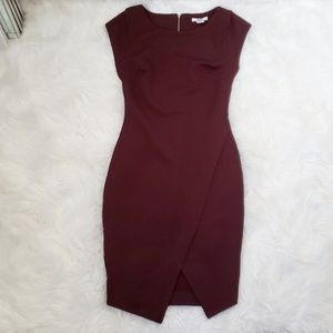🎀 Bar III Asymmetrical Textured Midi Wrap dress